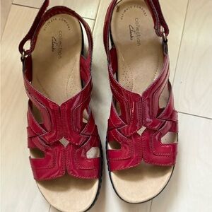 NWOT Clarks Women's Vibrant Red Sandals